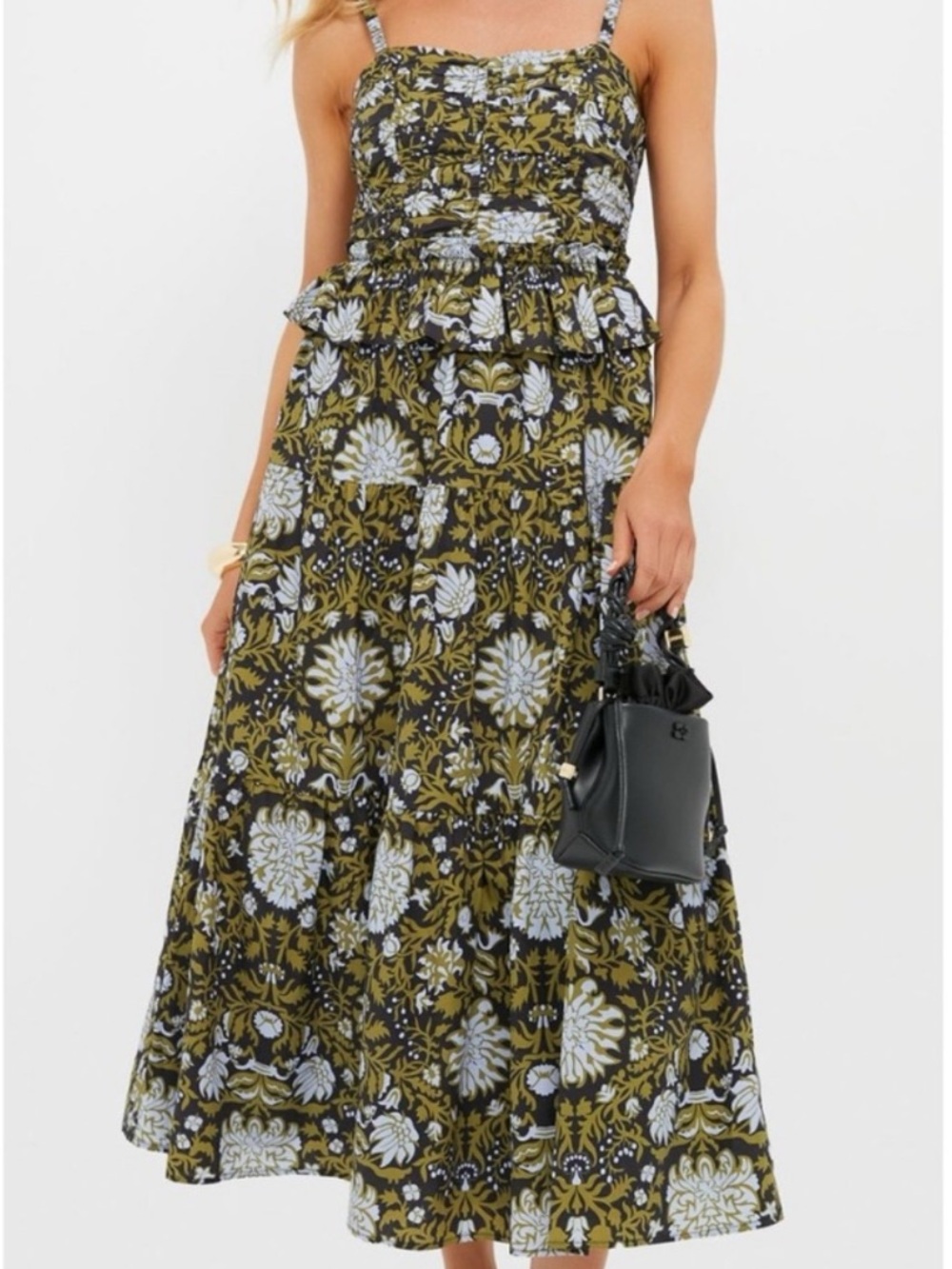 Tuckernuck Hyacinth House Myles‎ Peplum Floral Midi Dress Sz S